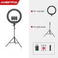 18" 50W LED Ring Light Annular Lamp Bi-color Ring Lamp + Remote Control for Video YouTube Ringlight Makeup Light with Tripod