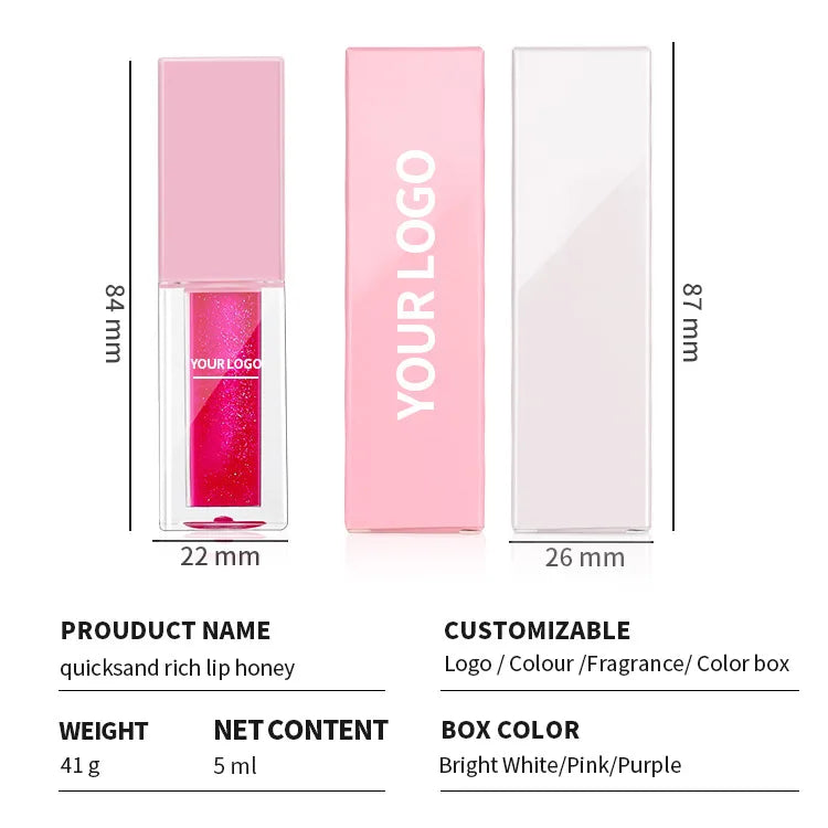 Wholesale Vegan Mineral Moisturizing Plump Lip Oil Gloss Custom Private Label
