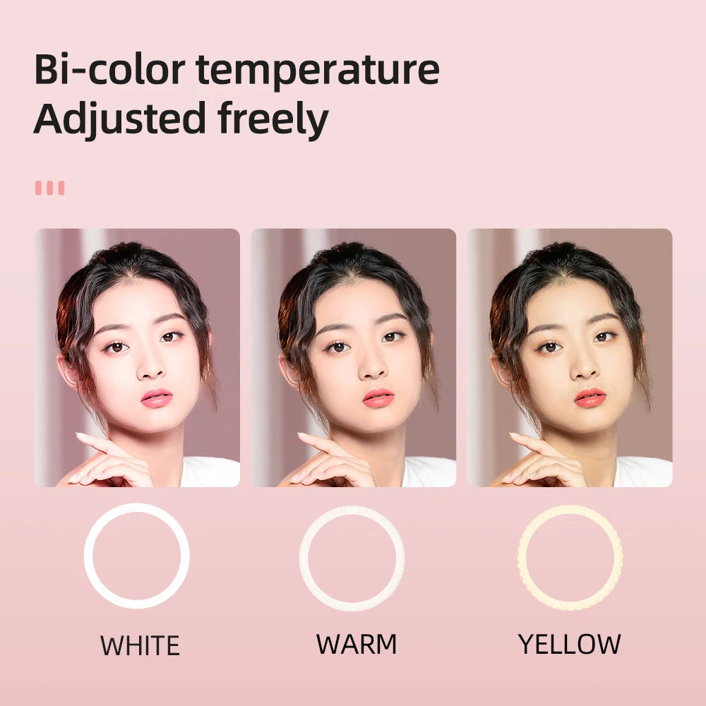 18" 50W LED Ring Light Annular Lamp Bi-color Ring Lamp + Remote Control for Video YouTube Ringlight Makeup Light with Tripod
