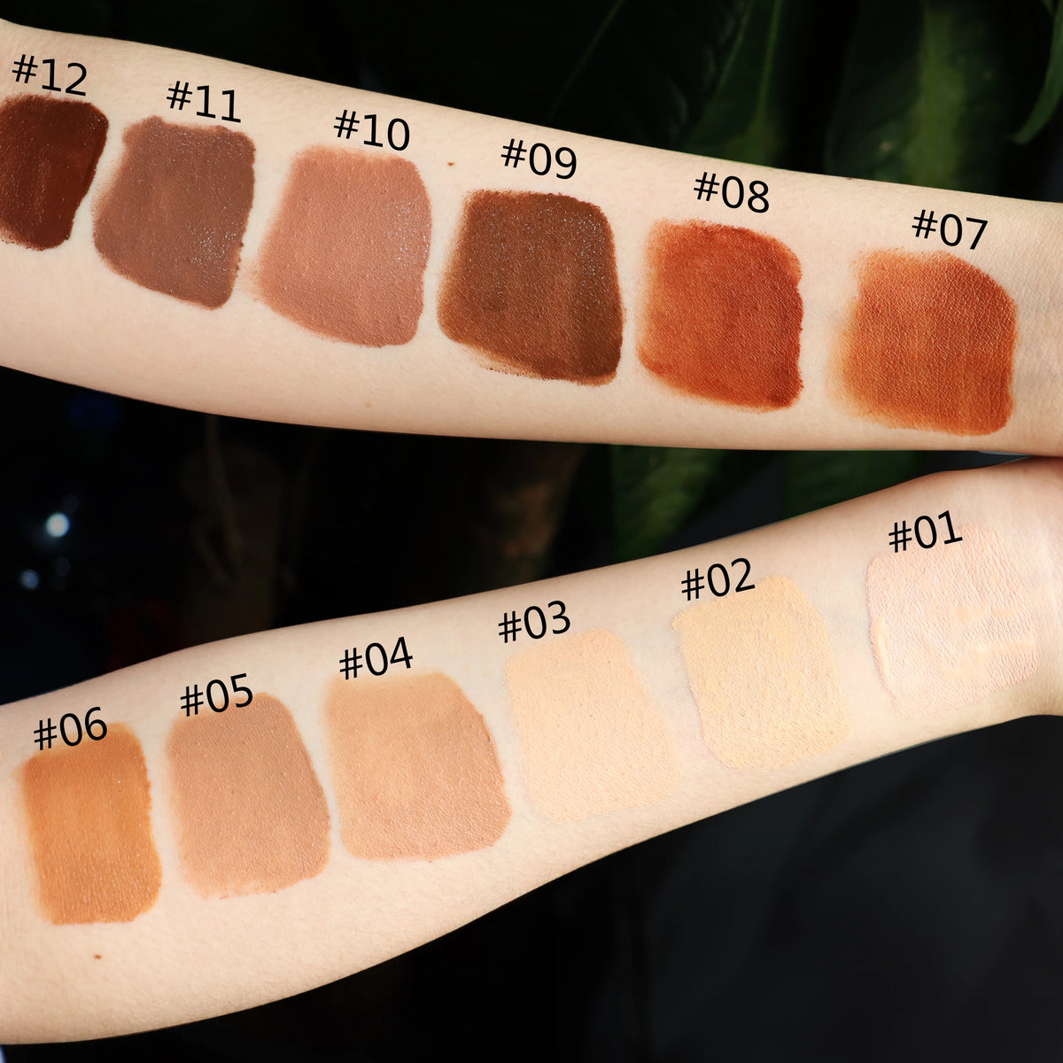 OEM 12-Color Liquid Foundation and Face Concealer Makeup Best Waterproof Powder Foundation for All Skin Tone