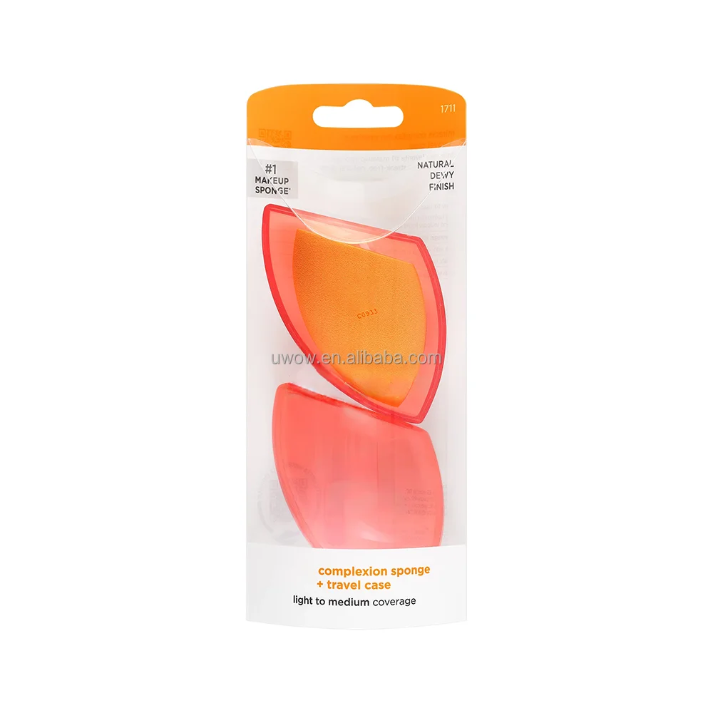 1711 Orange Eye Shape Compostable Collection Jumbo Sponge for Makeup Dropshipping Aplicator with Logo Makeup Blender Packaging