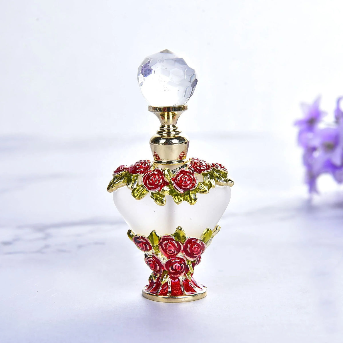 Factory Price 3ml Heart Shape Arabic Perfume Oil Bottle With Metal Stick