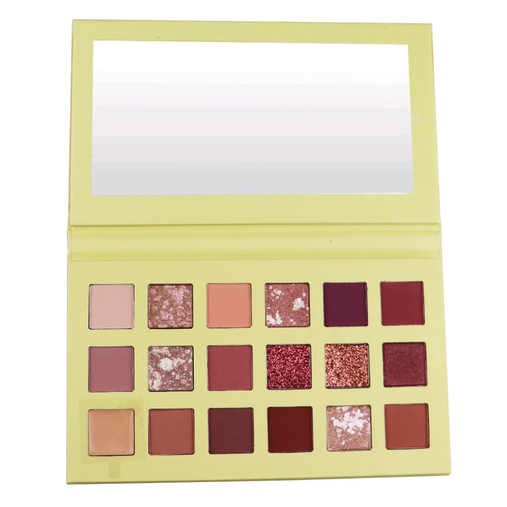 Custom 18 Colors Eyeshadow Palette Matte Shimmer Glitter Neutral Long-Lasting Waterproof Private Label Eye Makeup Cosmetics