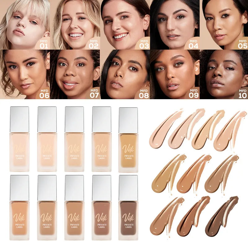 Manufacture OEM High Quality Foundation Liquid Full Cover Long Lasting Private Label Matte Waterproof Makeup Foundation