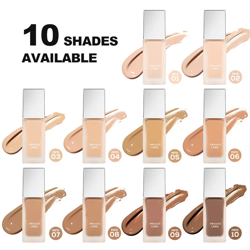 Manufacture OEM High Quality Foundation Liquid Full Cover Long Lasting Private Label Matte Waterproof Makeup Foundation