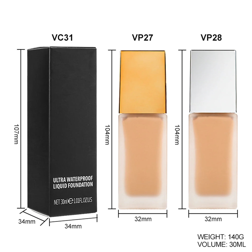 Manufacture OEM High Quality Foundation Liquid Full Cover Long Lasting Private Label Matte Waterproof Makeup Foundation