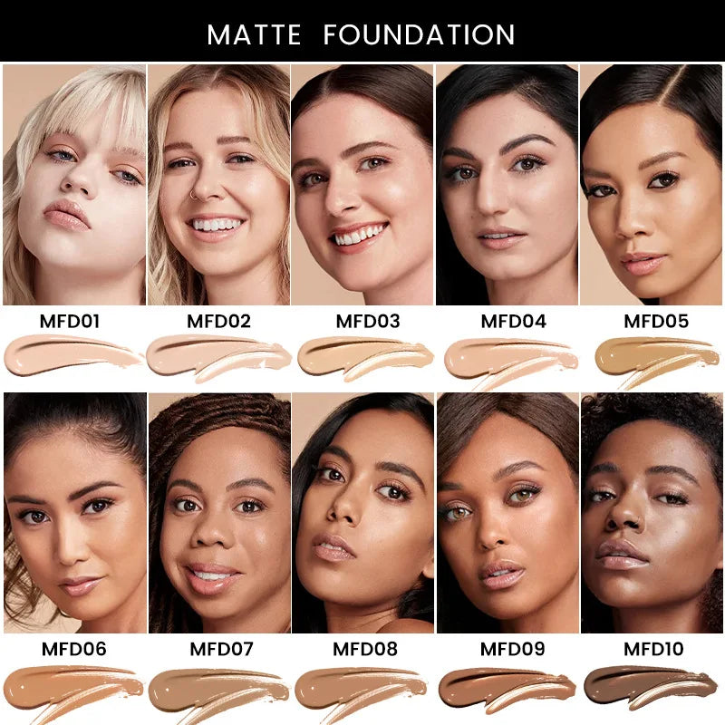 Manufacture OEM High Quality Foundation Liquid Full Cover Long Lasting Private Label Matte Waterproof Makeup Foundation