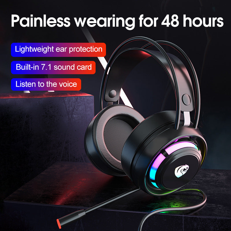 Cross-border PSH-300 computer game headset headset 7.1-channel e-sports with microphone wired subwoofer