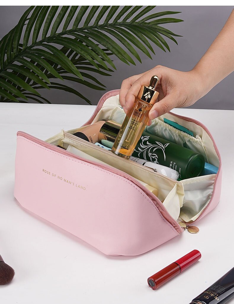 Cross-border High Quality PU Leather Cloud Pillow Cosmetic Bag Large Capacity Portable Cosmetic Case Travel Wash Bag Portable