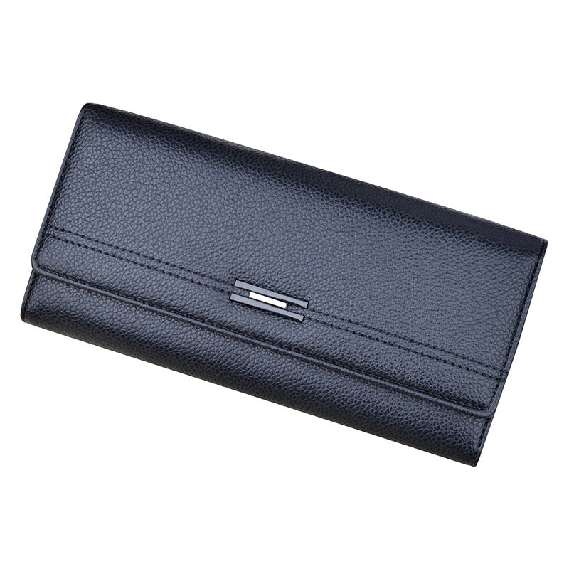 Women's Wallet Women's Long Multi-Card Holder Wallet Soft Wallet Simple Fashionable Large Capacity 3 Folding Clutch Bag