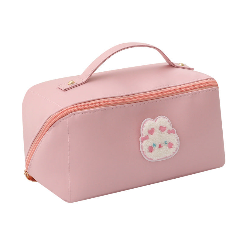 Cross-border High Quality PU Leather Cloud Pillow Cosmetic Bag Large Capacity Portable Cosmetic Case Travel Wash Bag Portable