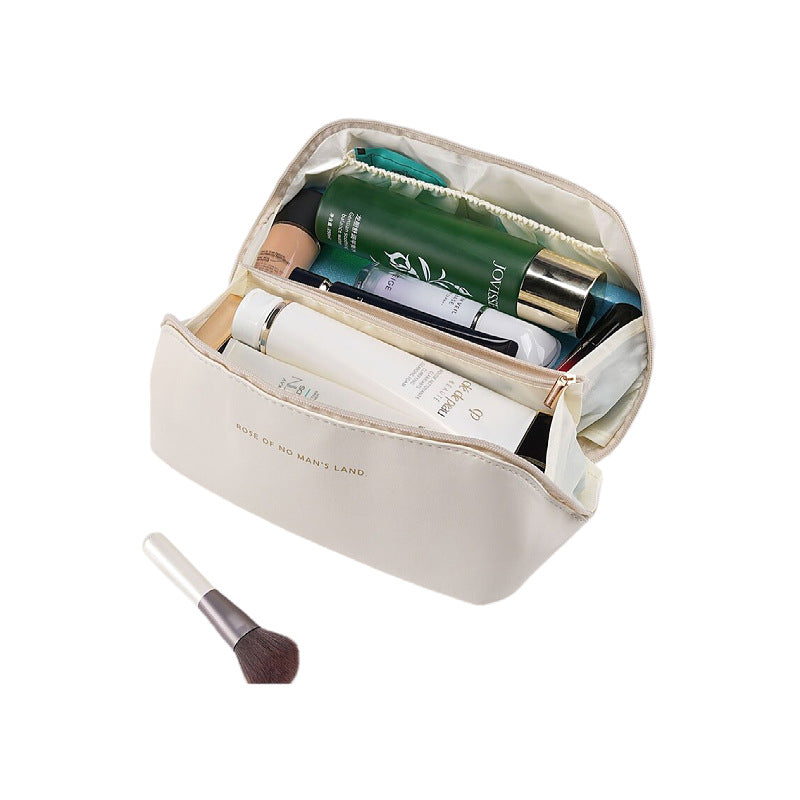 Cross-border High Quality PU Leather Cloud Pillow Cosmetic Bag Large Capacity Portable Cosmetic Case Travel Wash Bag Portable