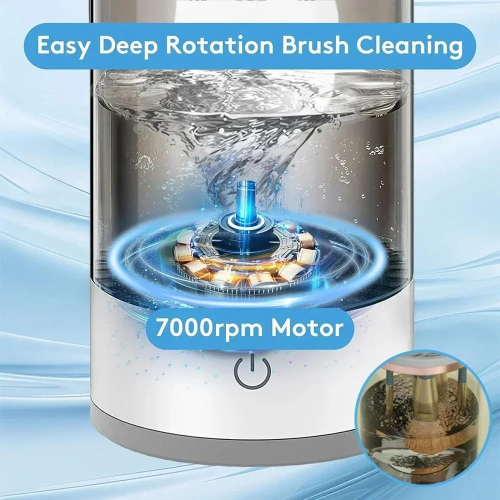 3 In 1 Automatic Electric Makeup Brush Cleaner For Women Quick Dry Spinner Tool Lazy Cleaning Brush Holder Stand