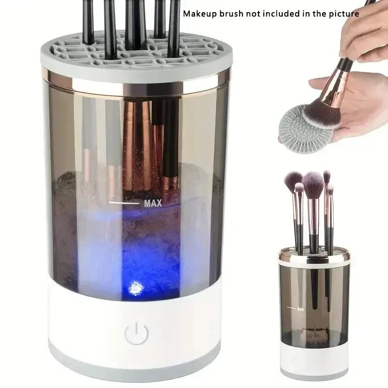 3 In 1 Automatic Electric Makeup Brush Cleaner For Women Quick Dry Spinner Tool Lazy Cleaning Brush Holder Stand